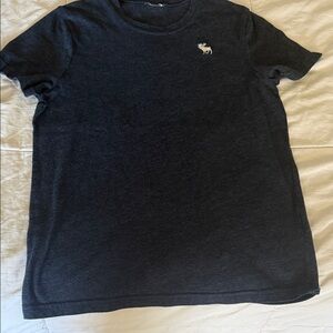 Kids Abercrombie Charcoal Blue Gray Tee with Logo